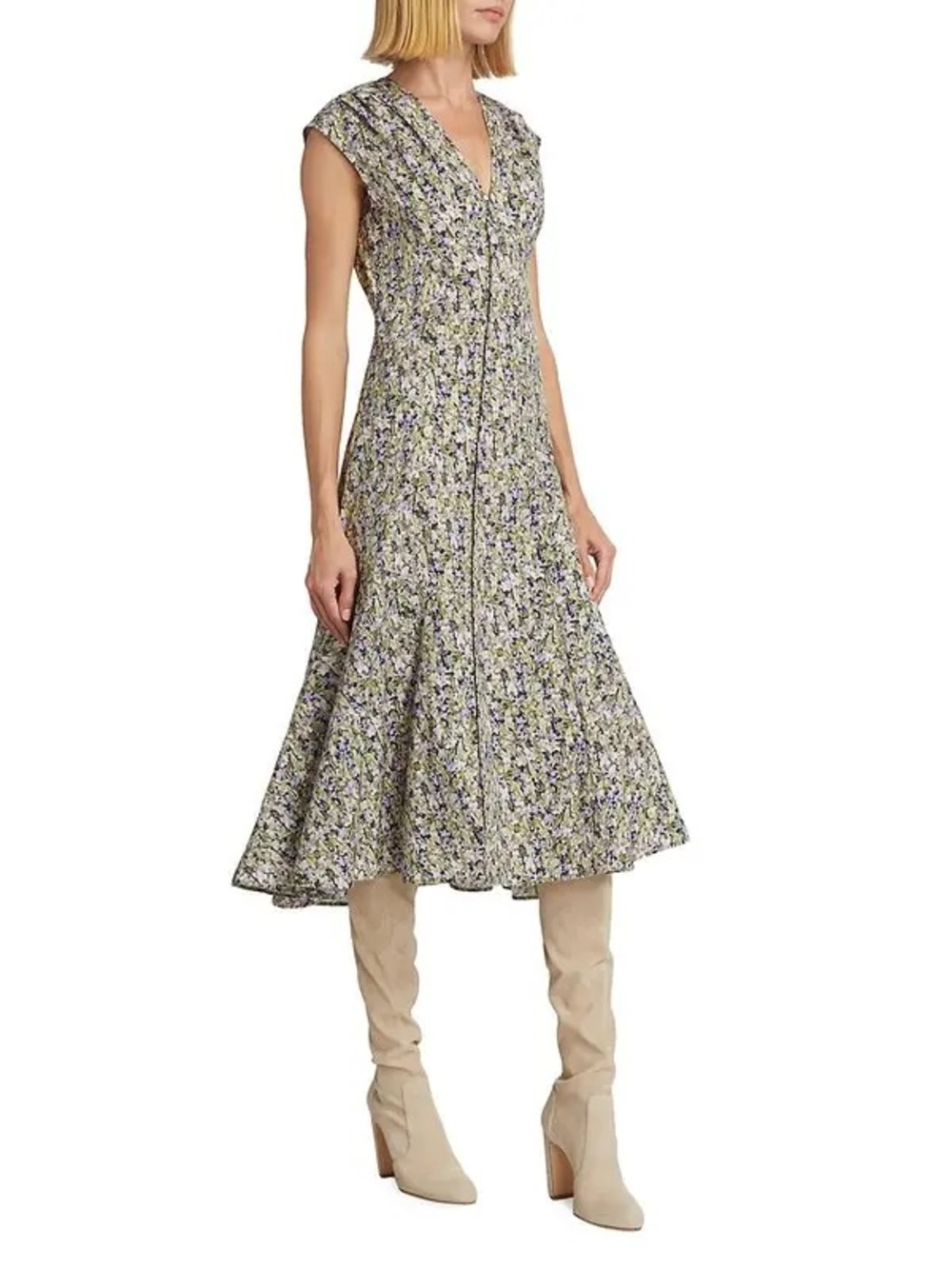 Derek Lam 10 Crosby Reina Cotton Floral Midi-Dress | Size 4